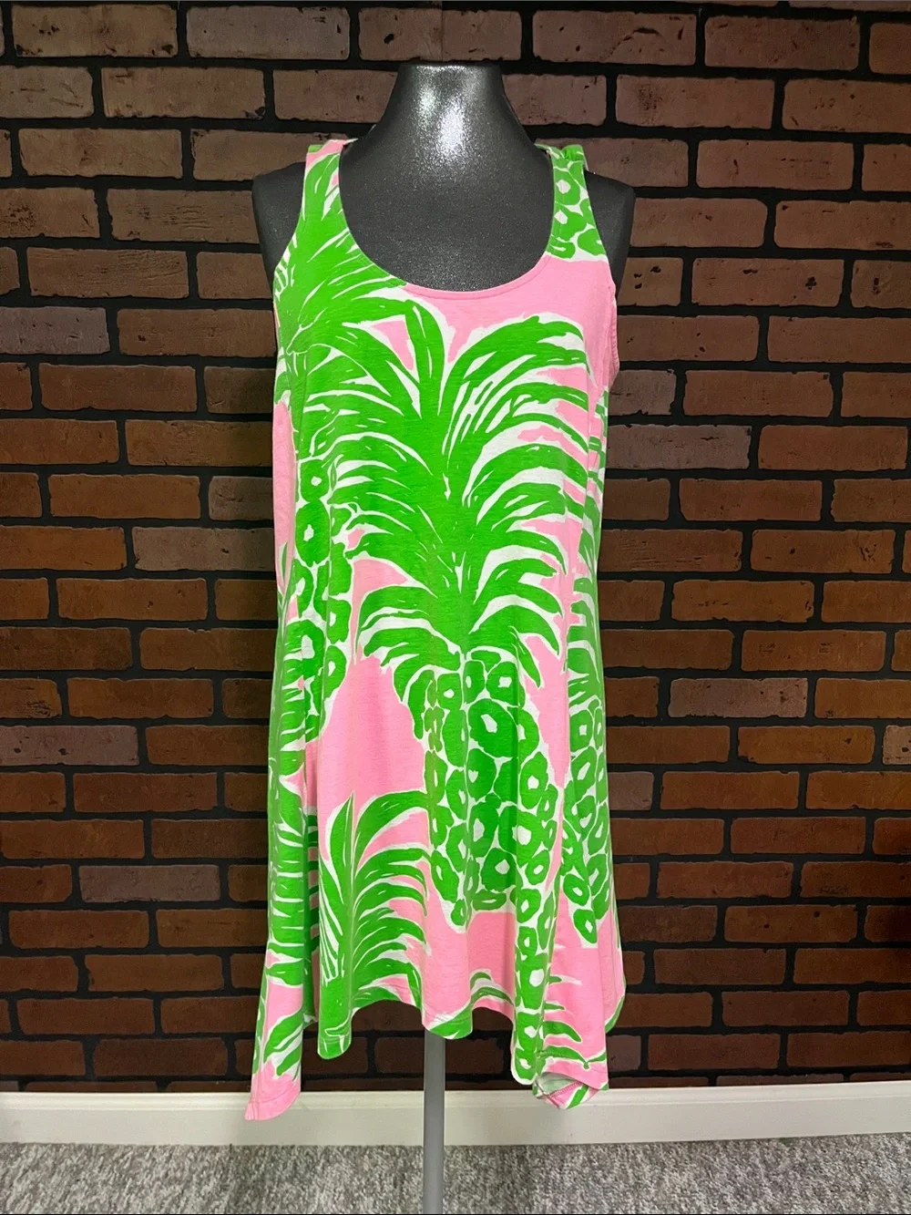 Lilly Pulitzer Green Pineapple Print Tank Dress ladies M